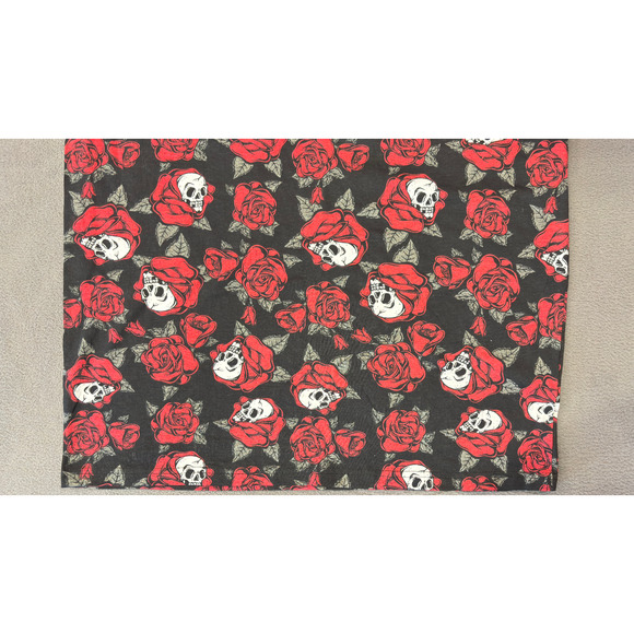 WXYZ MFG. CO Black Graphic Red Rose Skull Pocket T-Shirt Men's Medium WKS02C123 - Picture 5 of 9